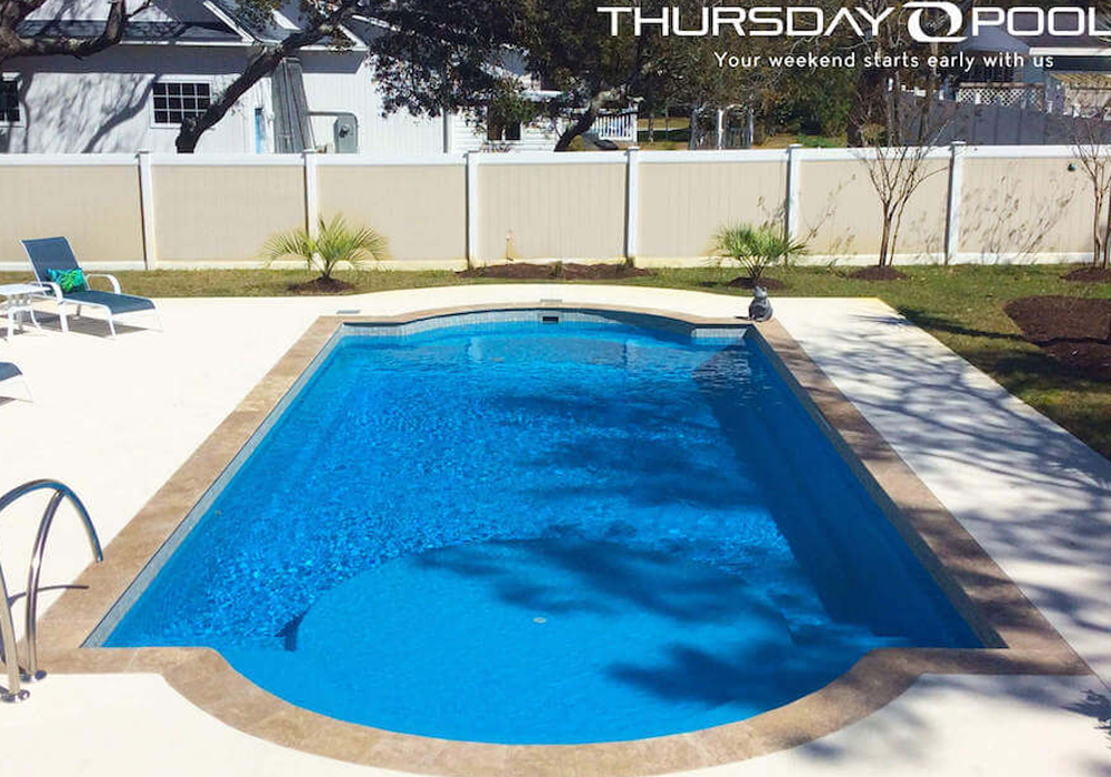 Cathedral LX fiberglass pool model by Thursday Pools