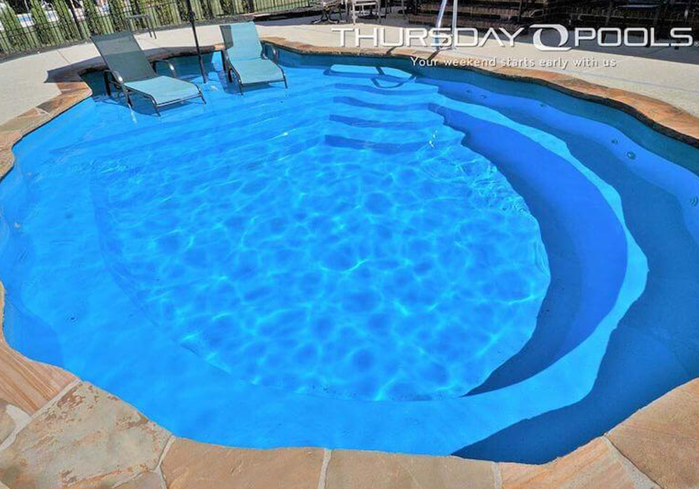 Pearl fiberglass pool model by Thursday Pools