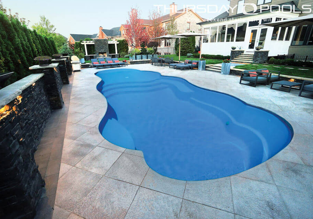 Sandal Beach Entry fiberglass pool model by Thursday Pools